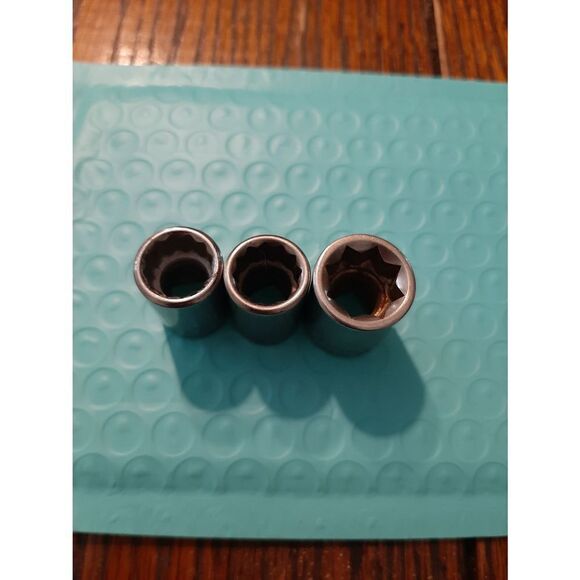 Vintage Craftsman Lot 3 7/16" 8 & 12 Point 3/8" Drive Sockets - Picture 3 of 4